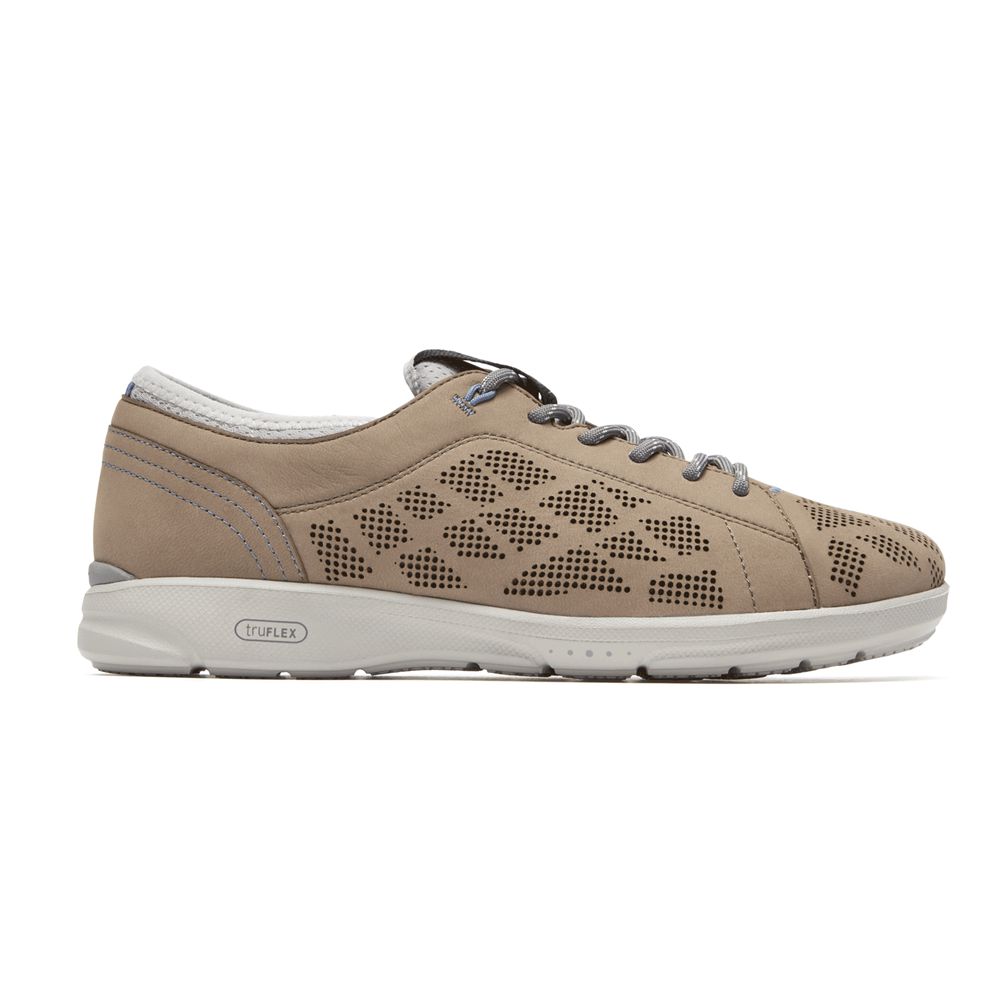 Rockport Women's Truflex Lace-To-Toe  Sneakers - Khaki - USA (4397NODVU)